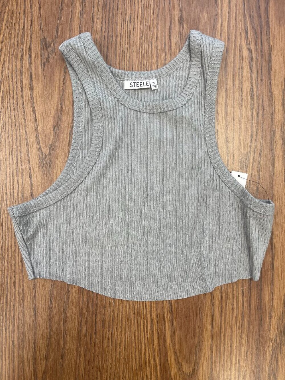 STEELE Lorenza Ribbed Tank in Gray - XL - NWT